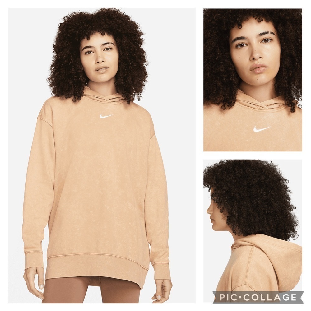 Nike Sportswear Essential Washed Fleece Oversized Hoodie Sweatshirt Women’s XS